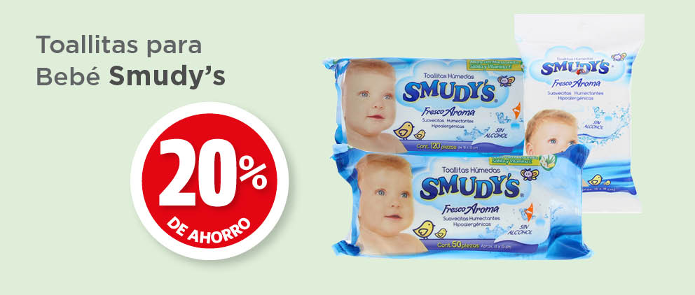 TOALLITAS PARA BEBÉ SMUDY´S 20% DE AHORRO