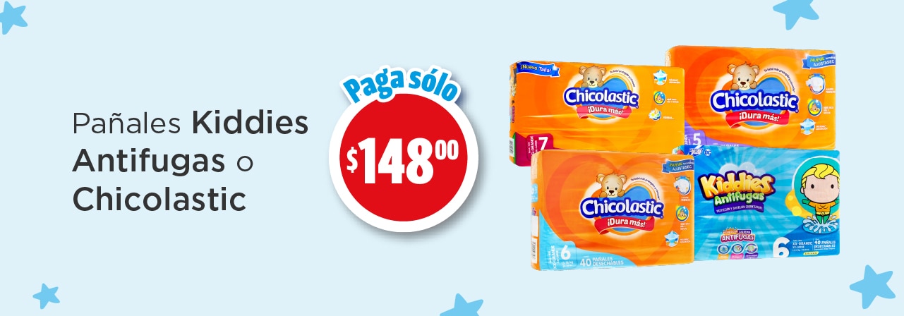 Pañales kiddies antifugas o chicolastic $148