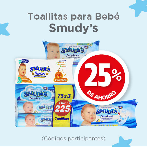 Toallita para bebé smudy's 25% de ahorro
