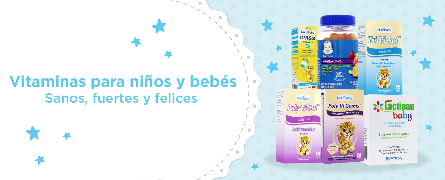 Vitaminas para niños y bebés Sanos, fuertes y felices 