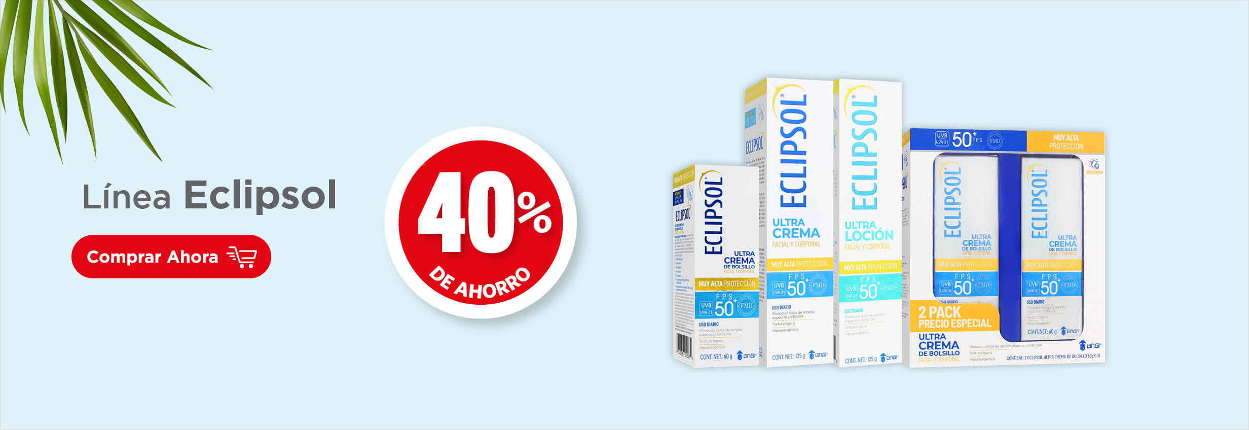 Toda la línea de bloqueadores Eclipsol 40% de ahorro