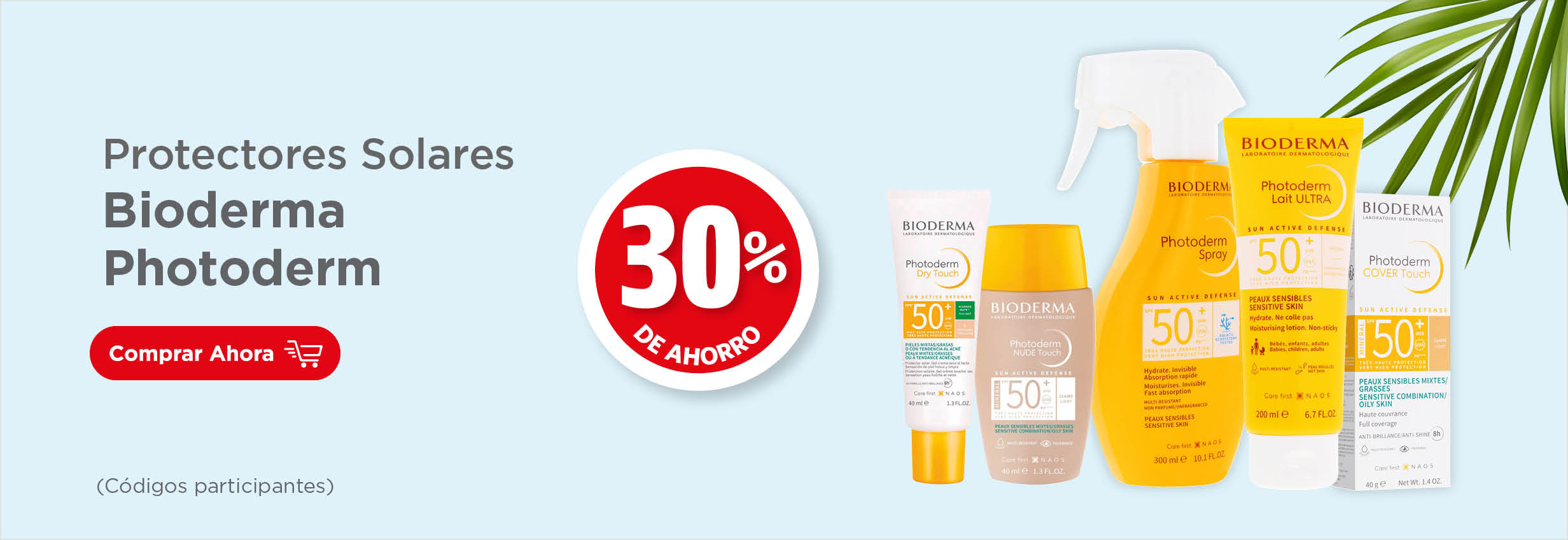 Protectores solares Bioderma Photoderm 30% de ahorro (códigos participantes)