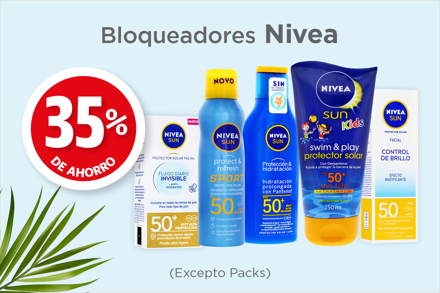 Bloqueadores nivea 35% de ahorro