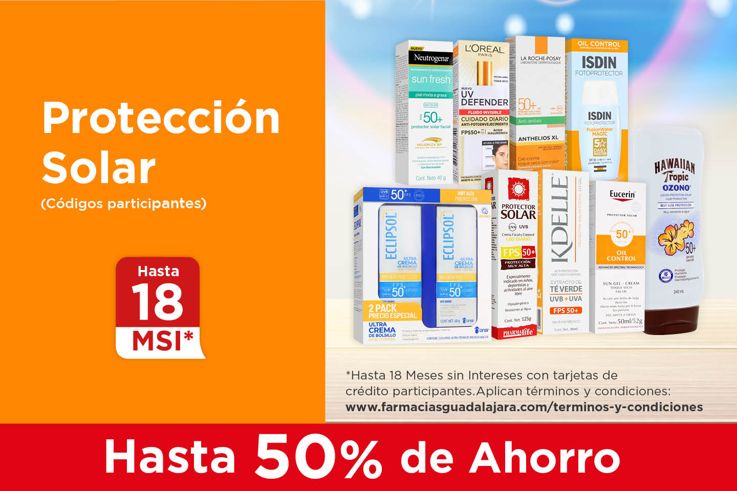 Bloqueadores hasta 50% de ahorro (códigos participantes)