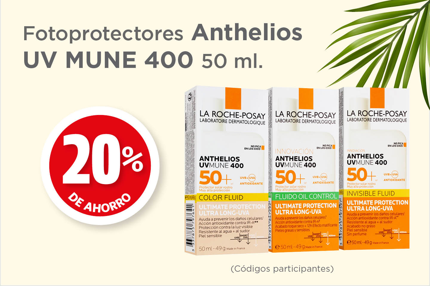 Fotoprotectores anthelios uv mune 400 50ml *excepto packs*