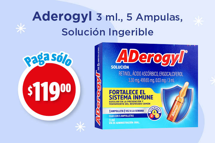 Aderogyl 3ml 5 ampulas sol inger $119