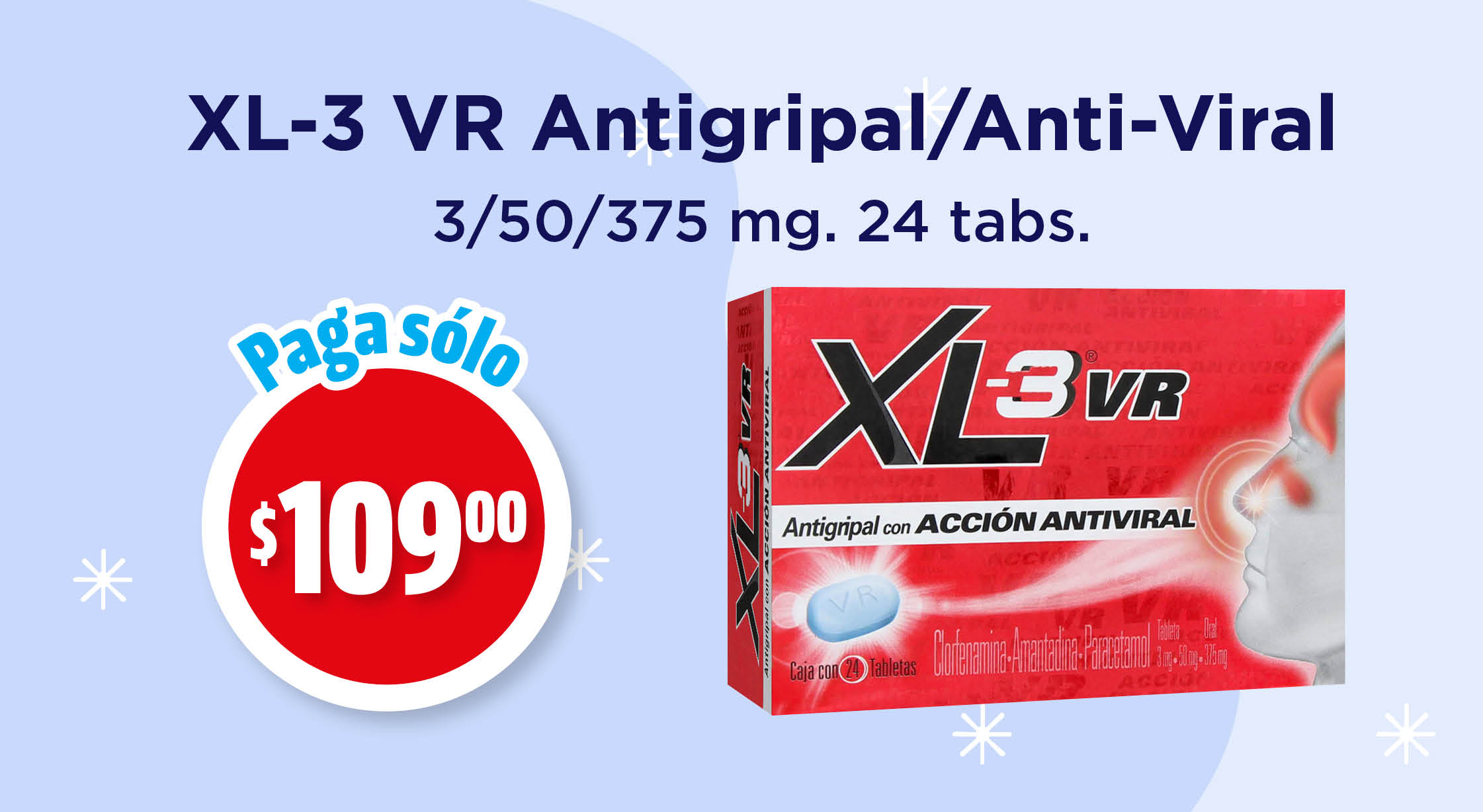 XL-3 VR A/VIRAL 3/50/375MG 24TAB $109