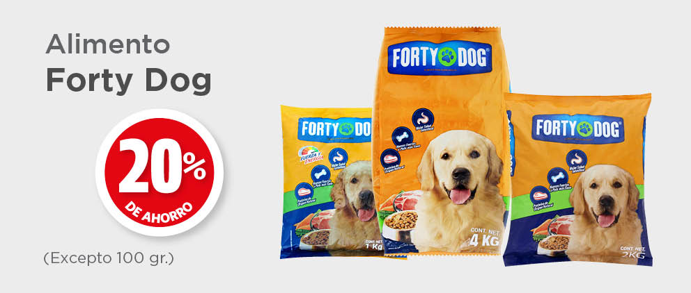 Alimento forty dog *excepto 100gr 20% de ahorro