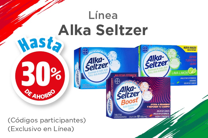 Línea alka seltzer hasta 30% de ahorro (códigos participantes) (exclusivo en línea)