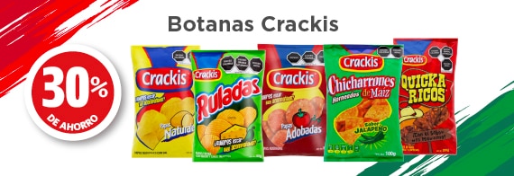 Botanas crackis 30% de ahorro