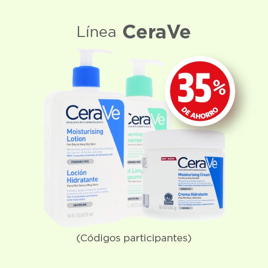 Línea cerave 35% de ahorro (códigos participantes)