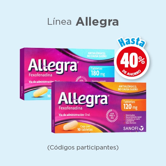 Línea allegra hasta 40% de ahorro (códigos participantes)