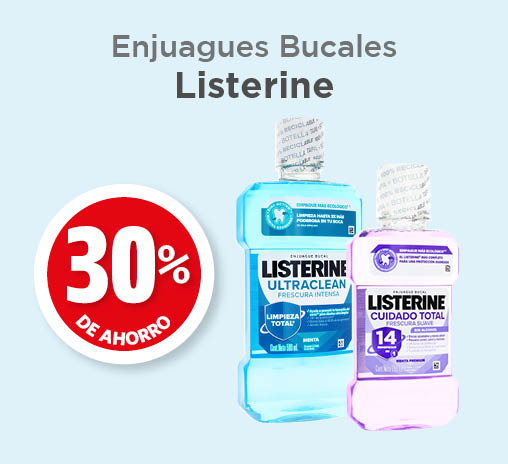 Enjuagues bucales listerine 30% de ahorro