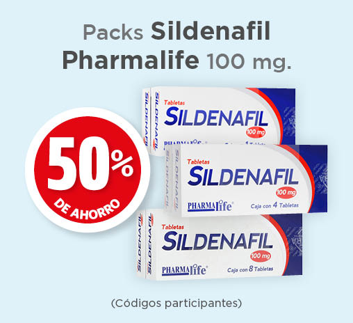Packs sildenafil 100mg 50% de ahorro (códigos participantes)
