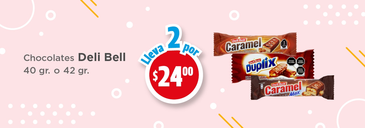 Chocolates deli bell 40gr o 42gr lleva 2 por $24