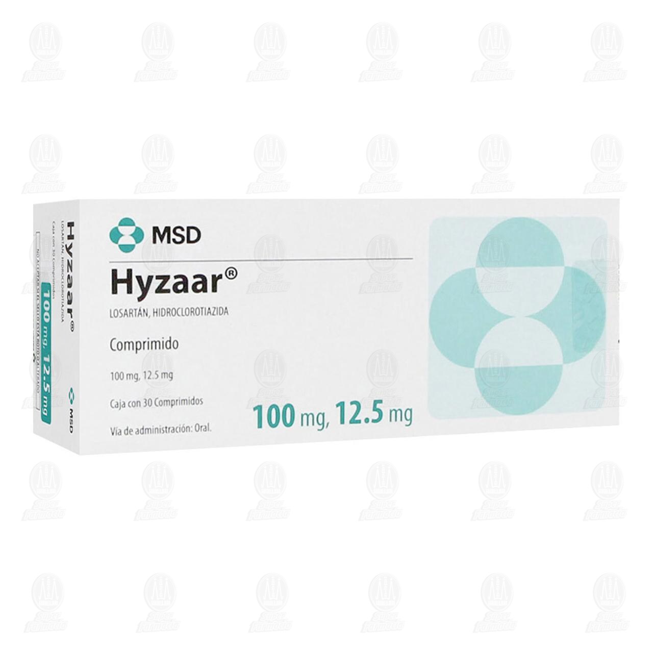Hyzaar 100mg/12.5mg, 30 Comprimidos. image number 0