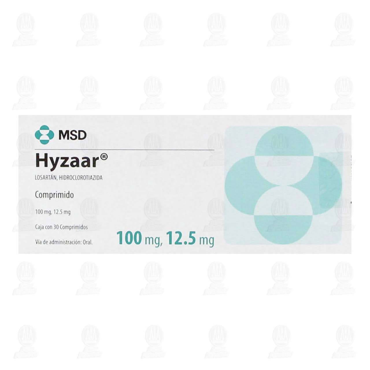 Hyzaar 100mg/12.5mg, 30 Comprimidos. image number 1