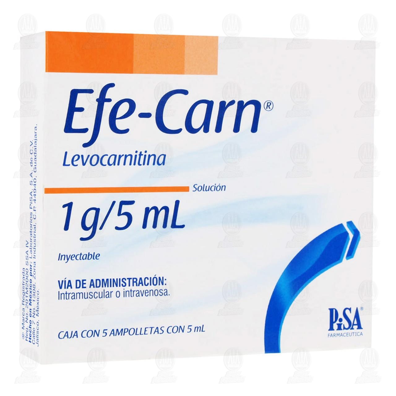 Efe-Carn 1g/5ml Soluci&oacute;n Inyectable, 5 Ampolletas con 5 ml c/u. image number 0
