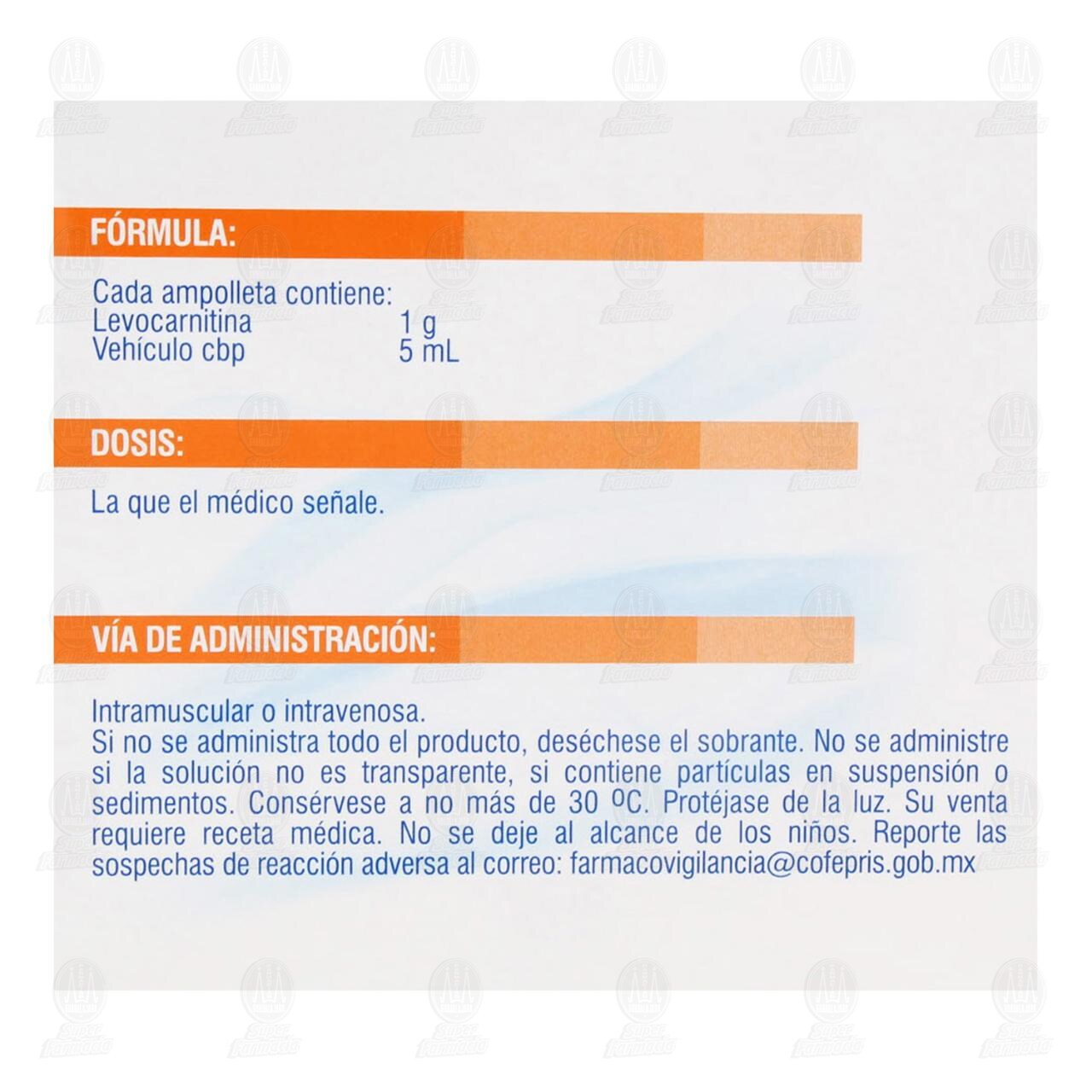 Efe-Carn 1g/5ml Soluci&oacute;n Inyectable, 5 Ampolletas con 5 ml c/u. image number 1