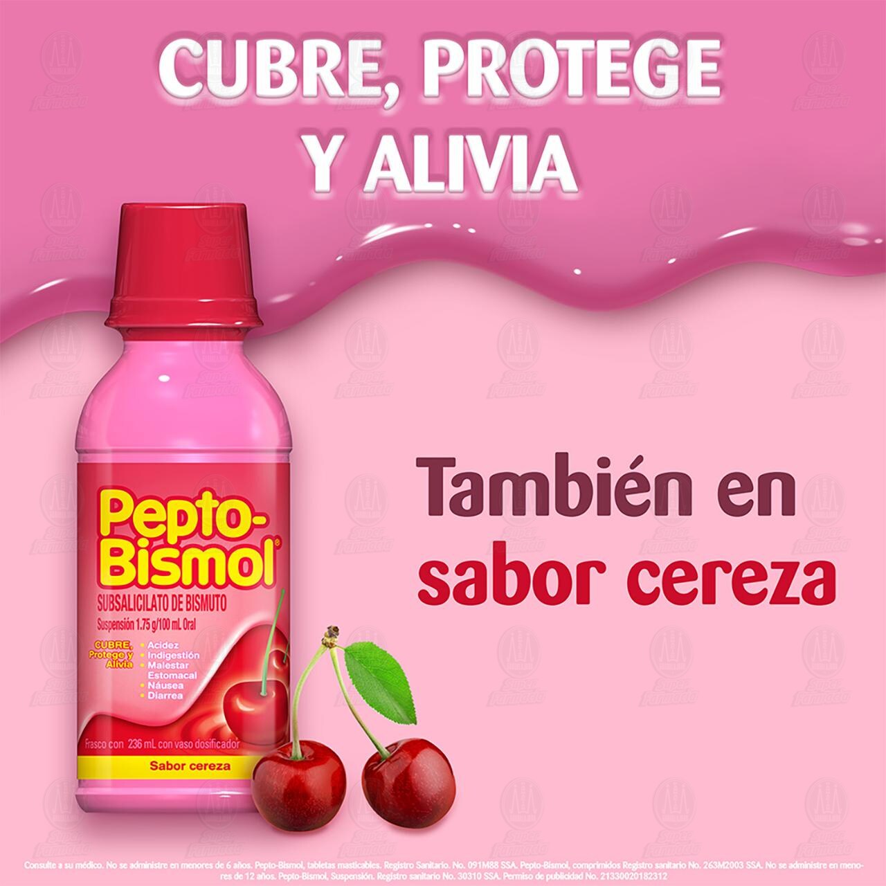 Pepto-Bismol Suspensi&oacute;n Sabor Cereza, 236 ml. image number 3