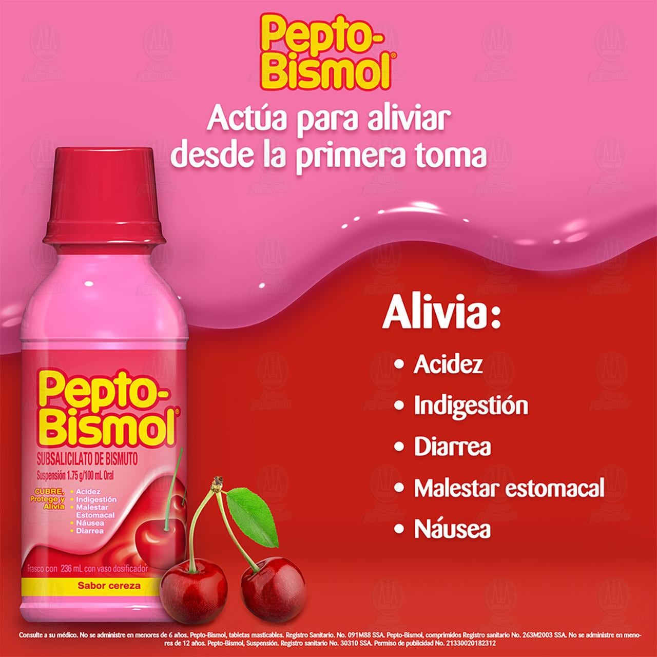 Pepto-Bismol Suspensi&oacute;n Sabor Cereza, 236 ml. image number 4