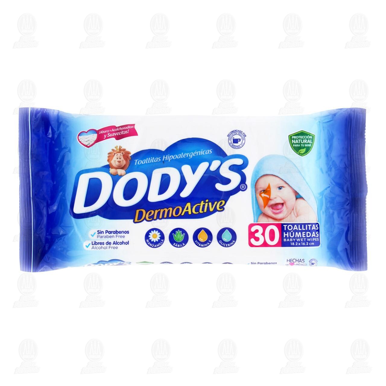 Toallitas para Beb&eacute; Dody's Dermo Active Hipoalerg&eacute;nicas, 30 pzas. image number 0