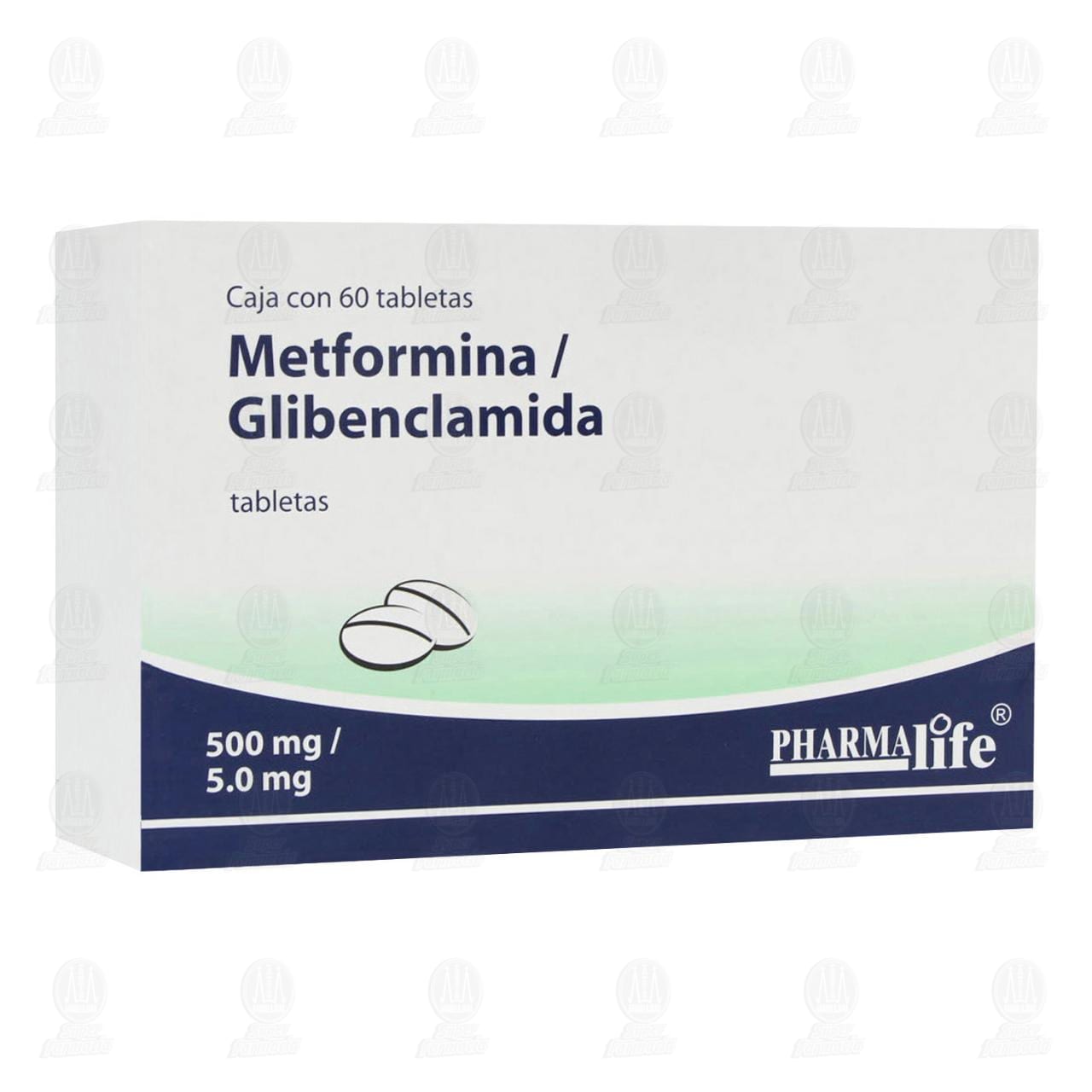 Imagen para Metformina/glibenclamida Tabletas 500mg 5.0mg