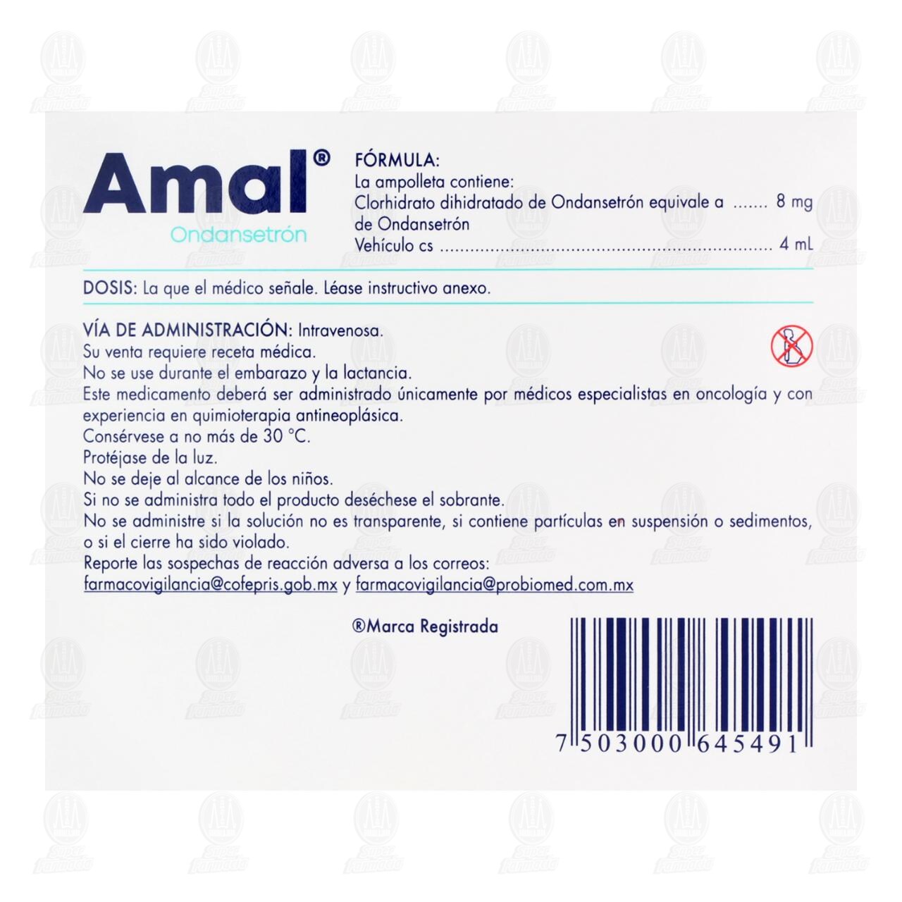 Amal 8mg/4ml Soluci&oacute;n Inyectable, 3 ampolletas. image number 2
