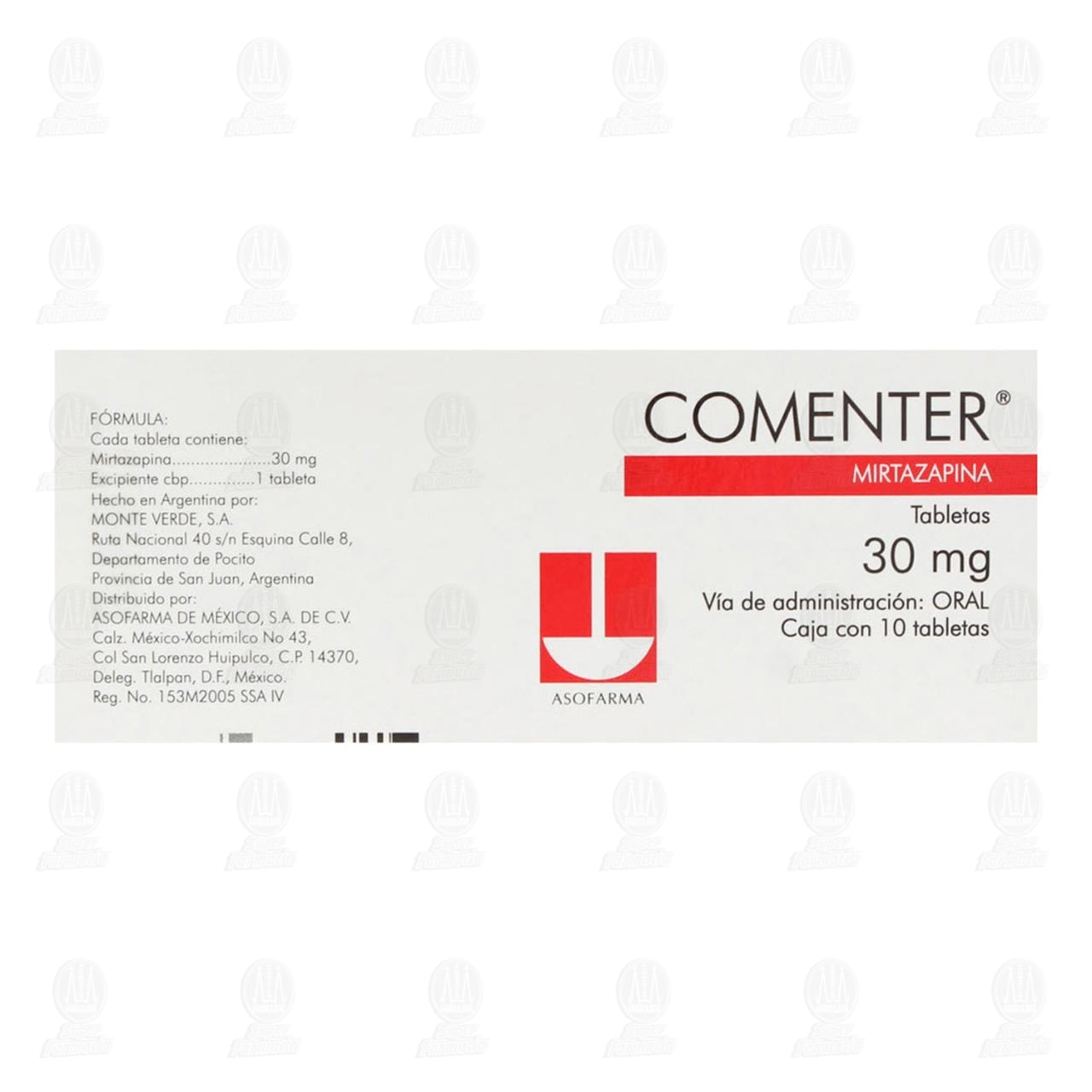 Comenter 30 mg, 10 Tabletas. image number 2