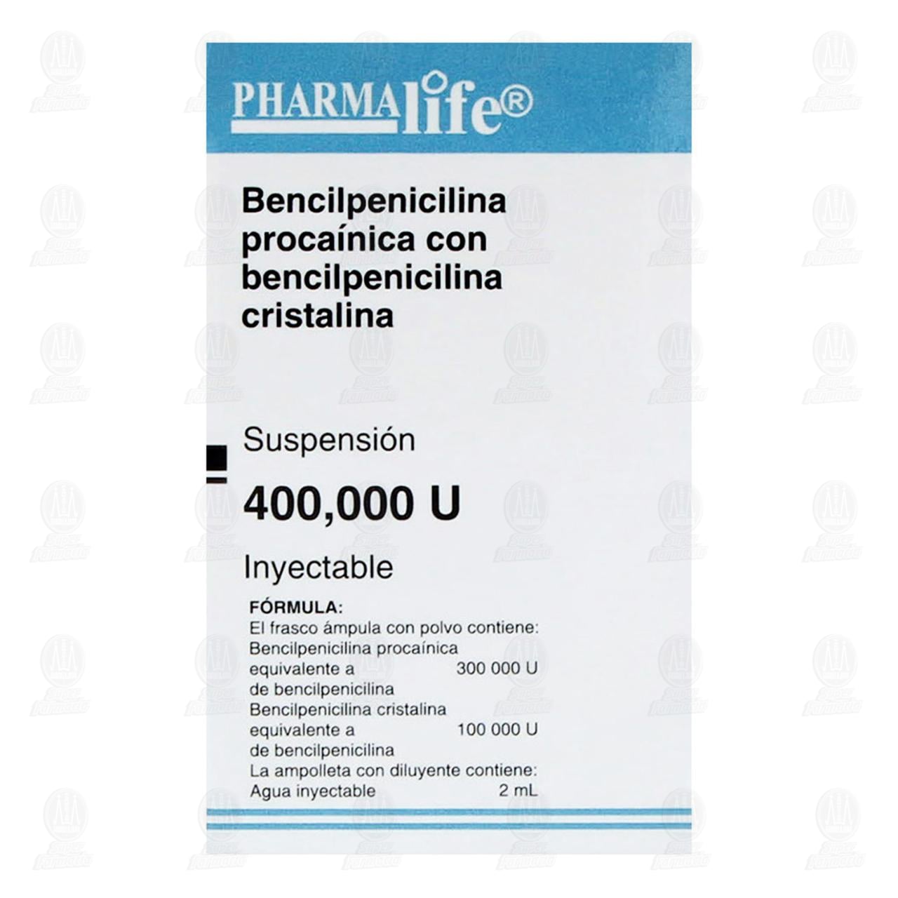 Bencilpenicilina Proca&iacute;nica con Bencilpenicilina Cristalina 400,000U, Suspensi&oacute;n Inyectable 2 ml Pharmalife. image number 2