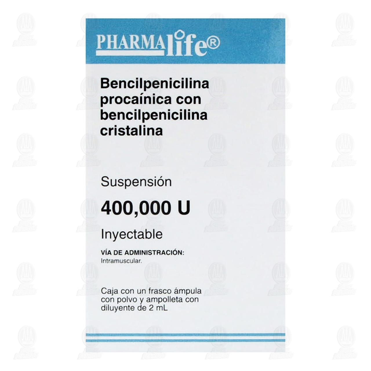Bencilpenicilina Proca&iacute;nica con Bencilpenicilina Cristalina 400,000U, Suspensi&oacute;n Inyectable 2 ml Pharmalife. image number 1
