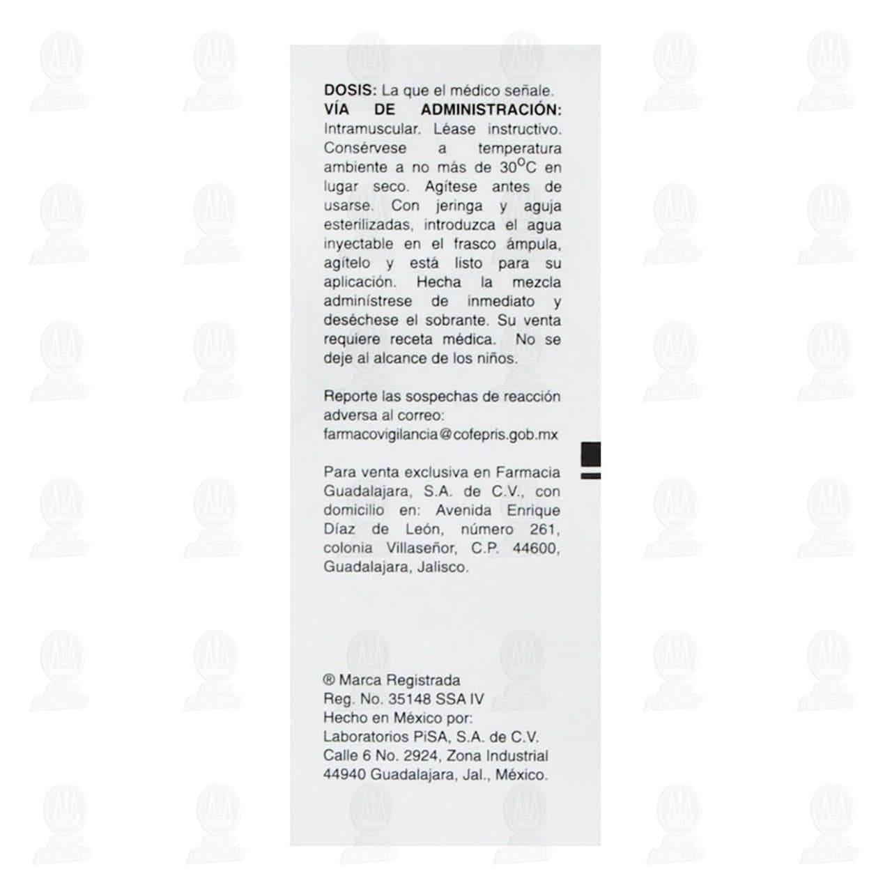 Bencilpenicilina Proca&iacute;nica con Bencilpenicilina Cristalina 400,000U, Suspensi&oacute;n Inyectable 2 ml Pharmalife. image number 3