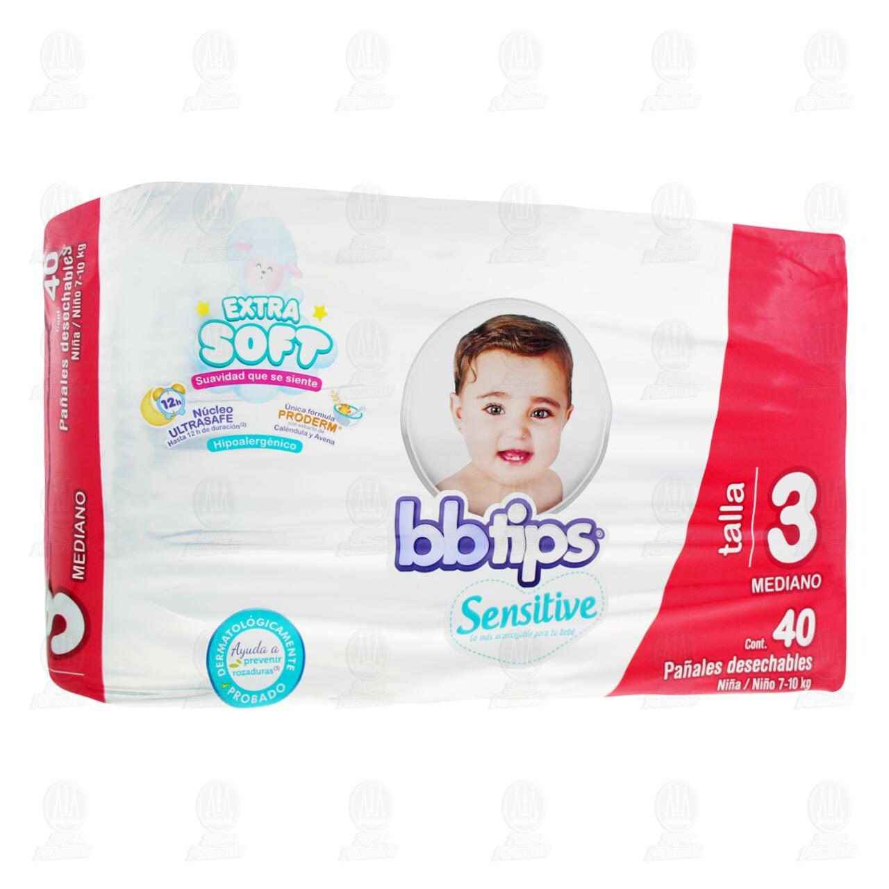 Pañal Bbtips Sensitive Talla 3 Mediano, 40 Pañales.