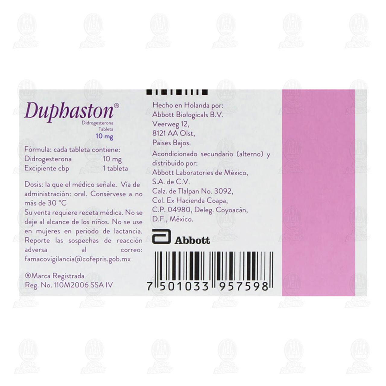 Duphaston 10 mg, 20 Tabletas. image number 2