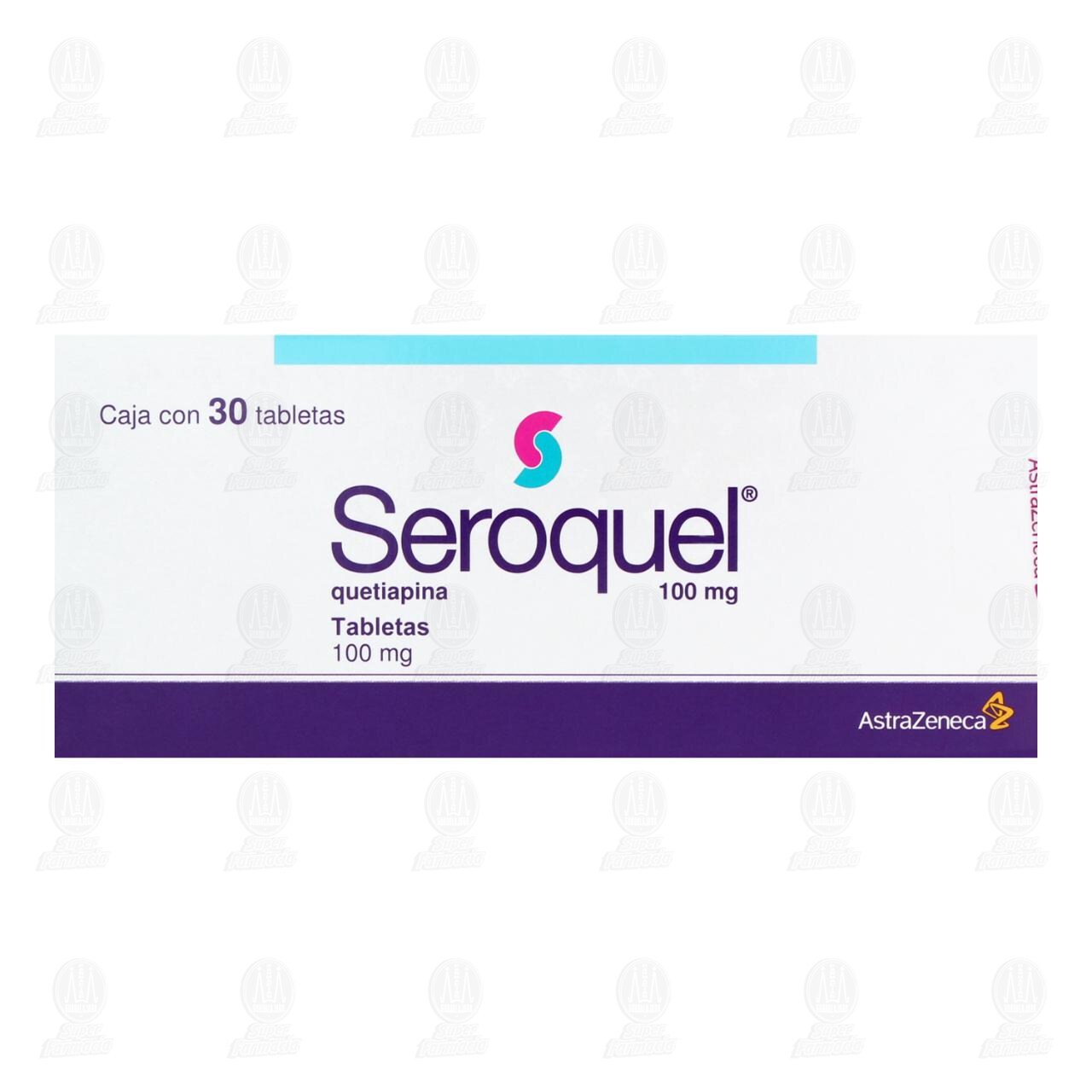 Seroquel 100 mg, 30 Tabletas. image number 1
