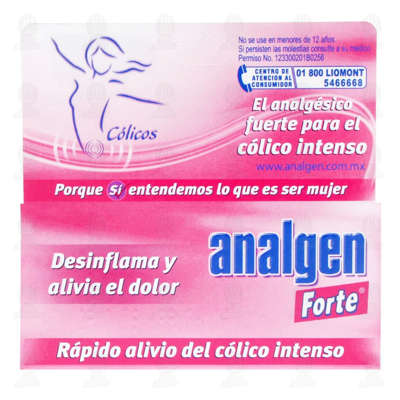 Analgen C&oacute;lico Forte 220mg/300mg, 12 Tabletas. image number 2