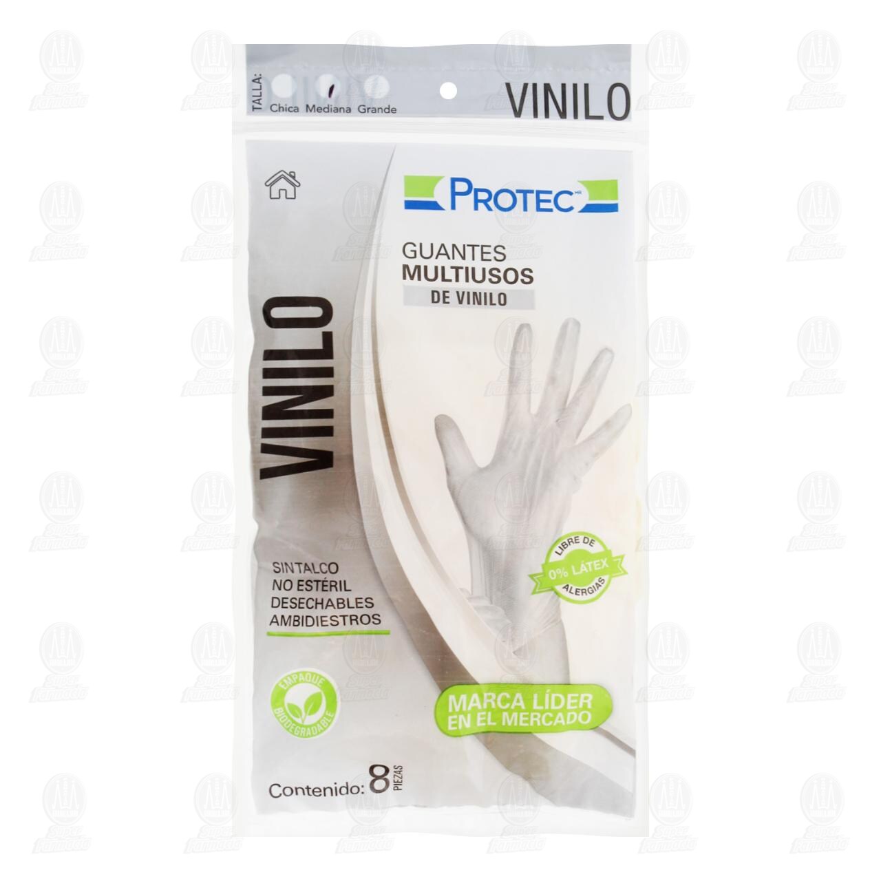 Guantes Protec Multiusos de Vinilo Mediano, 8 pzas. image number 0
