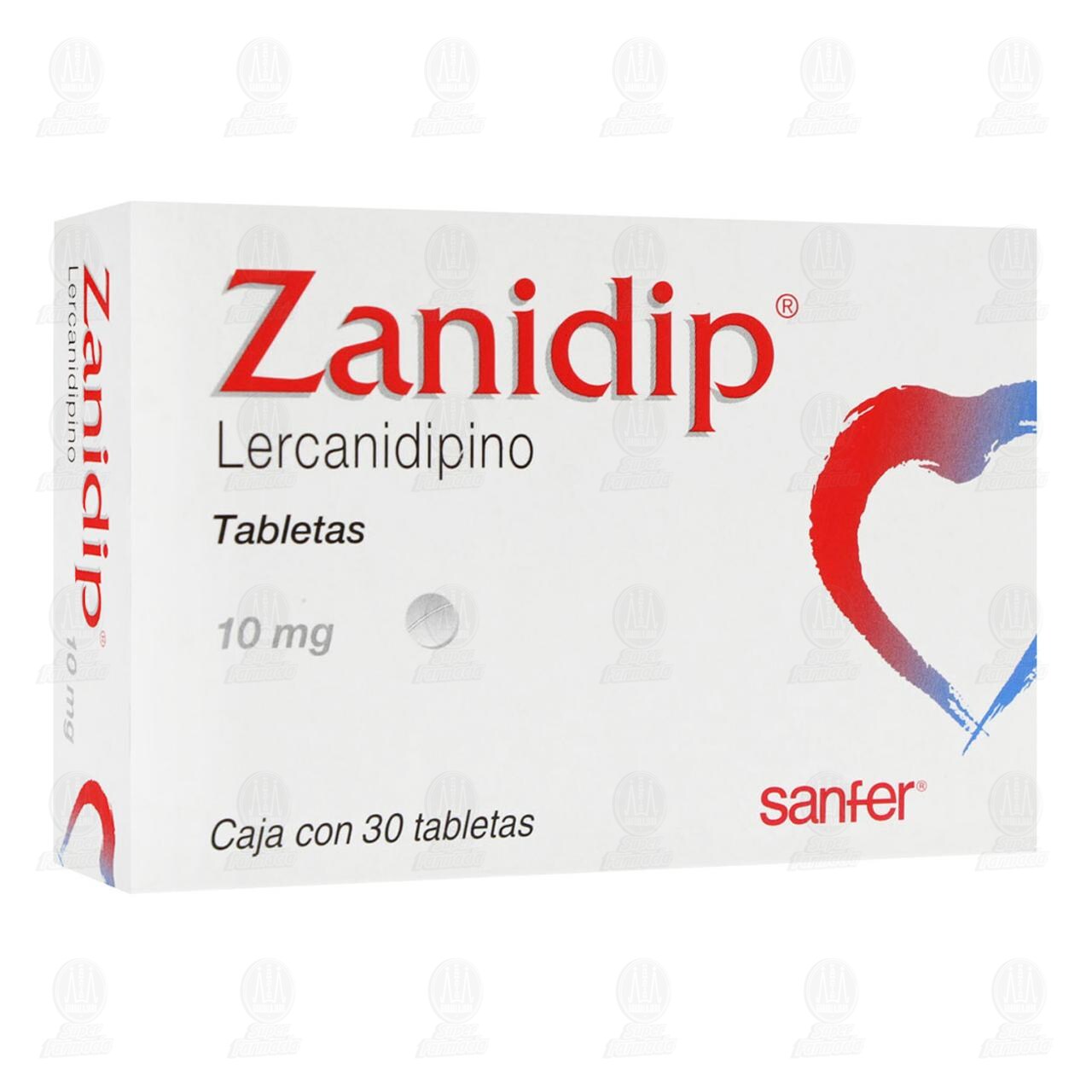 Zanidip 10 mg, 30 Tabletas. image number 0