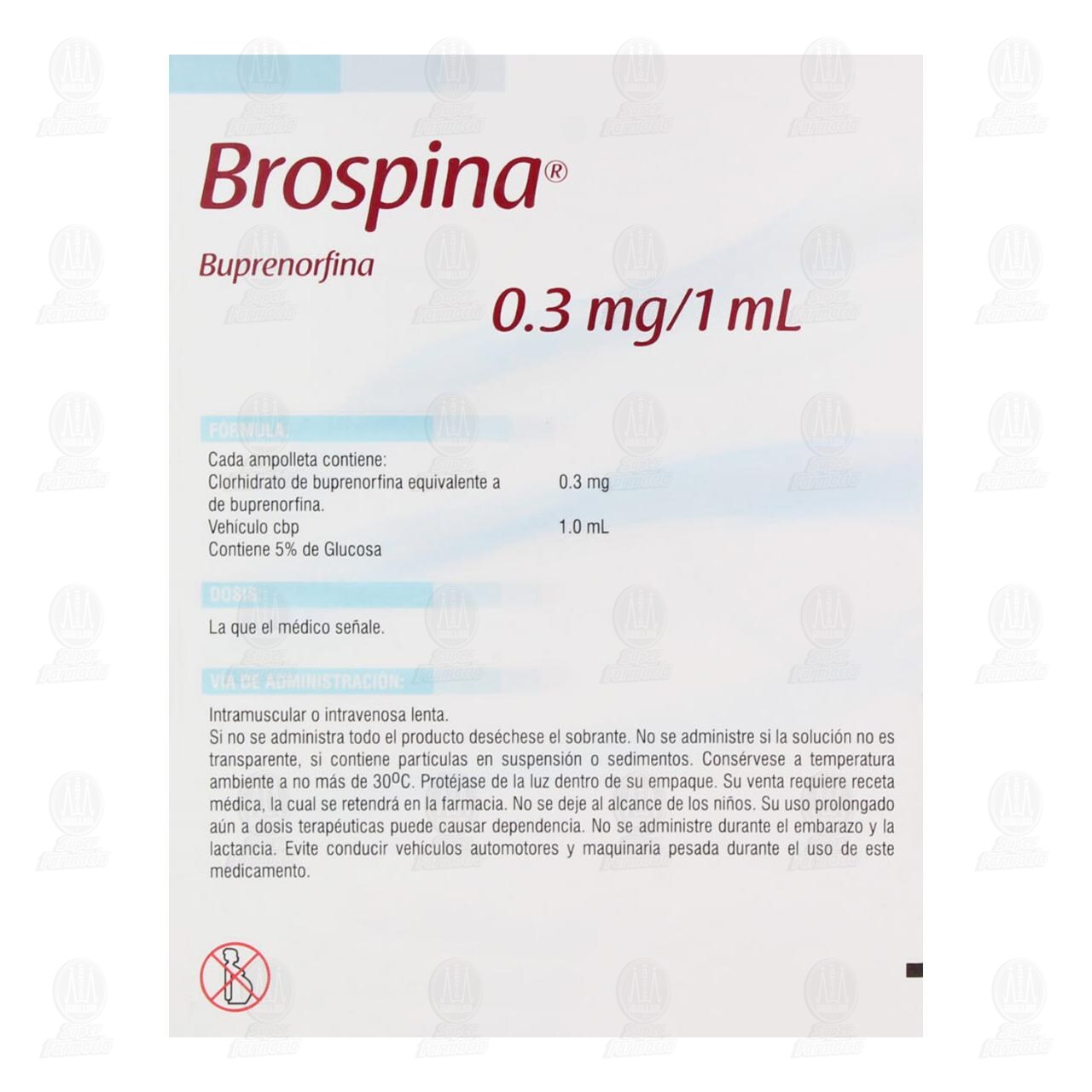 Brospina 0.3mg/1ml Soluci&oacute;n Inyectable, 6 Ampolletas de 1 ml c/u. image number 2