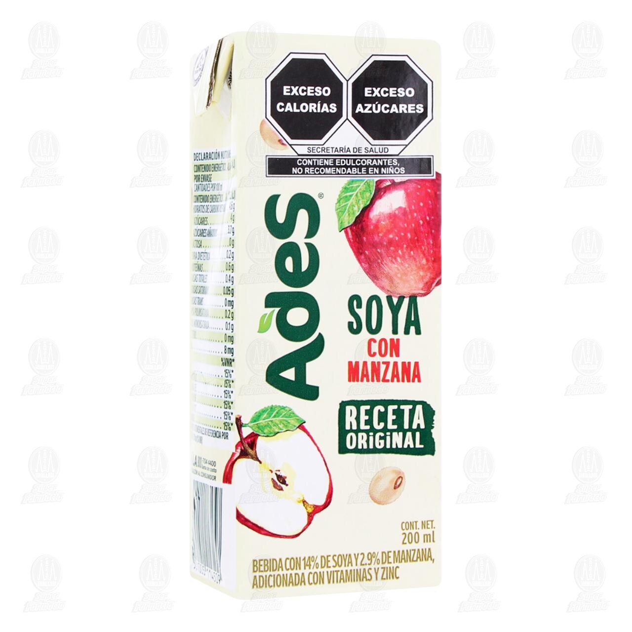 Bebida Ades Soya con Manzana, 200 ml.
