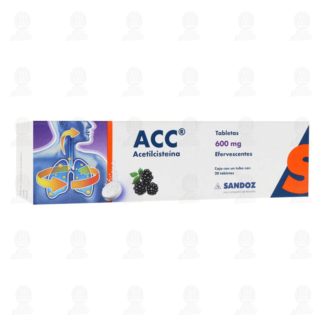 ACC 600 mg, 20 Tabletas Efervescentes. image number 0