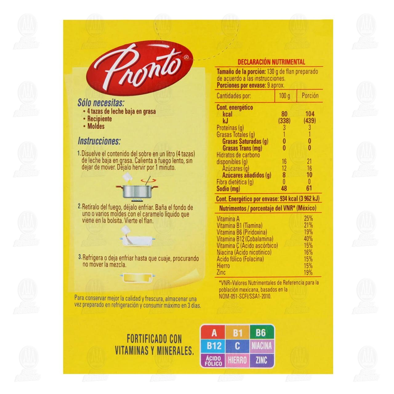 Polvo Pronto para Preparar Flan Sabor Vainilla con Caramelo, 136 gr. image number 2