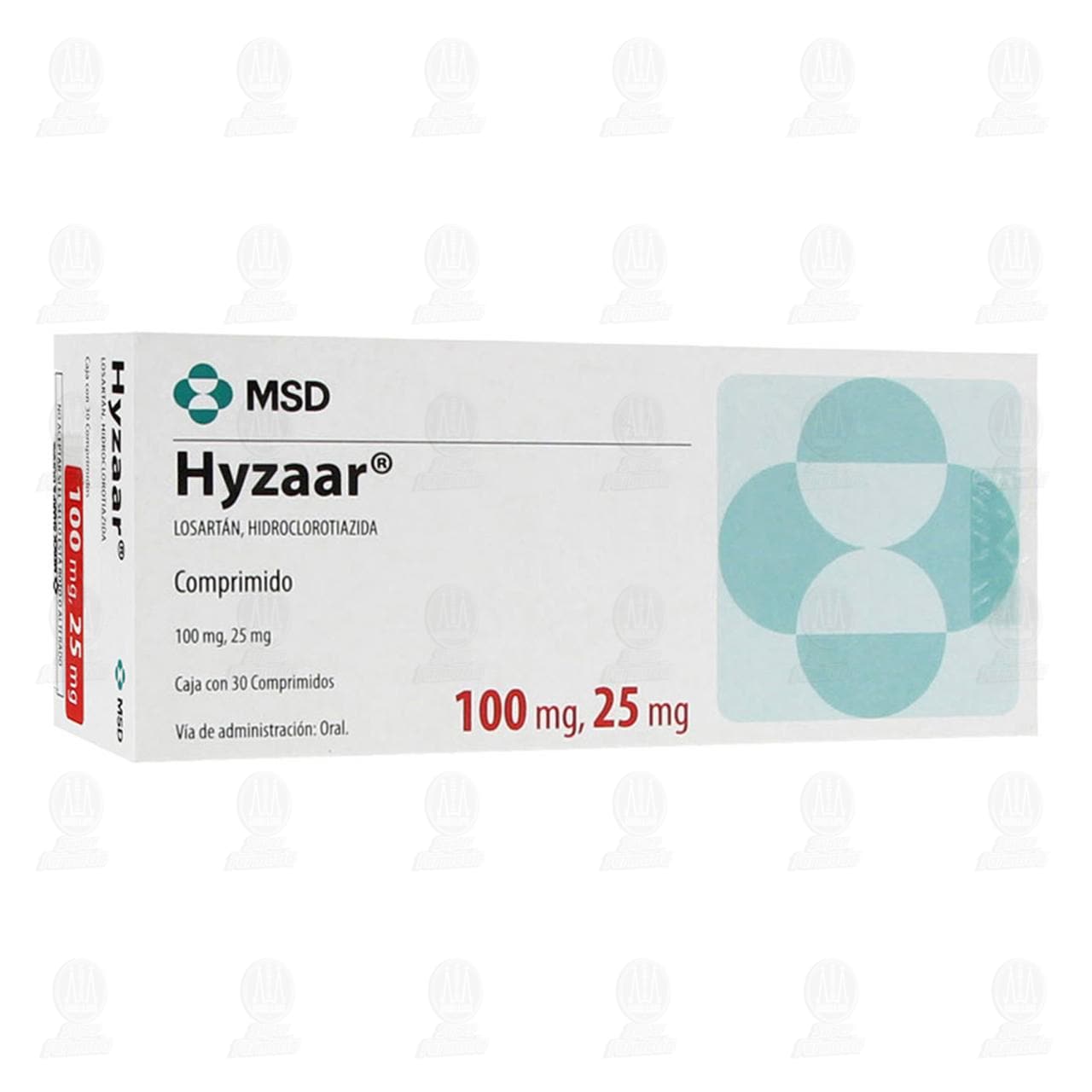 Imagen para Hyzaar 100mg/25mg, 30 Comprimidos.