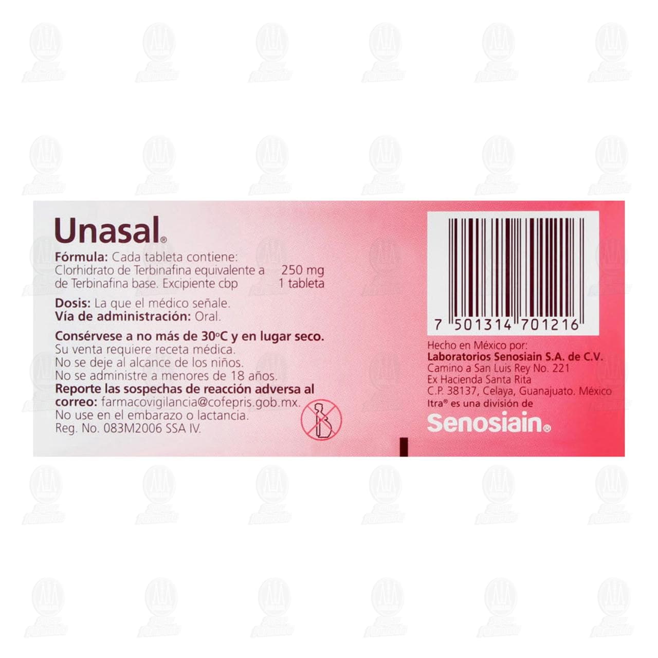 Unasal 250 mg, 10 Tabletas. image number 2