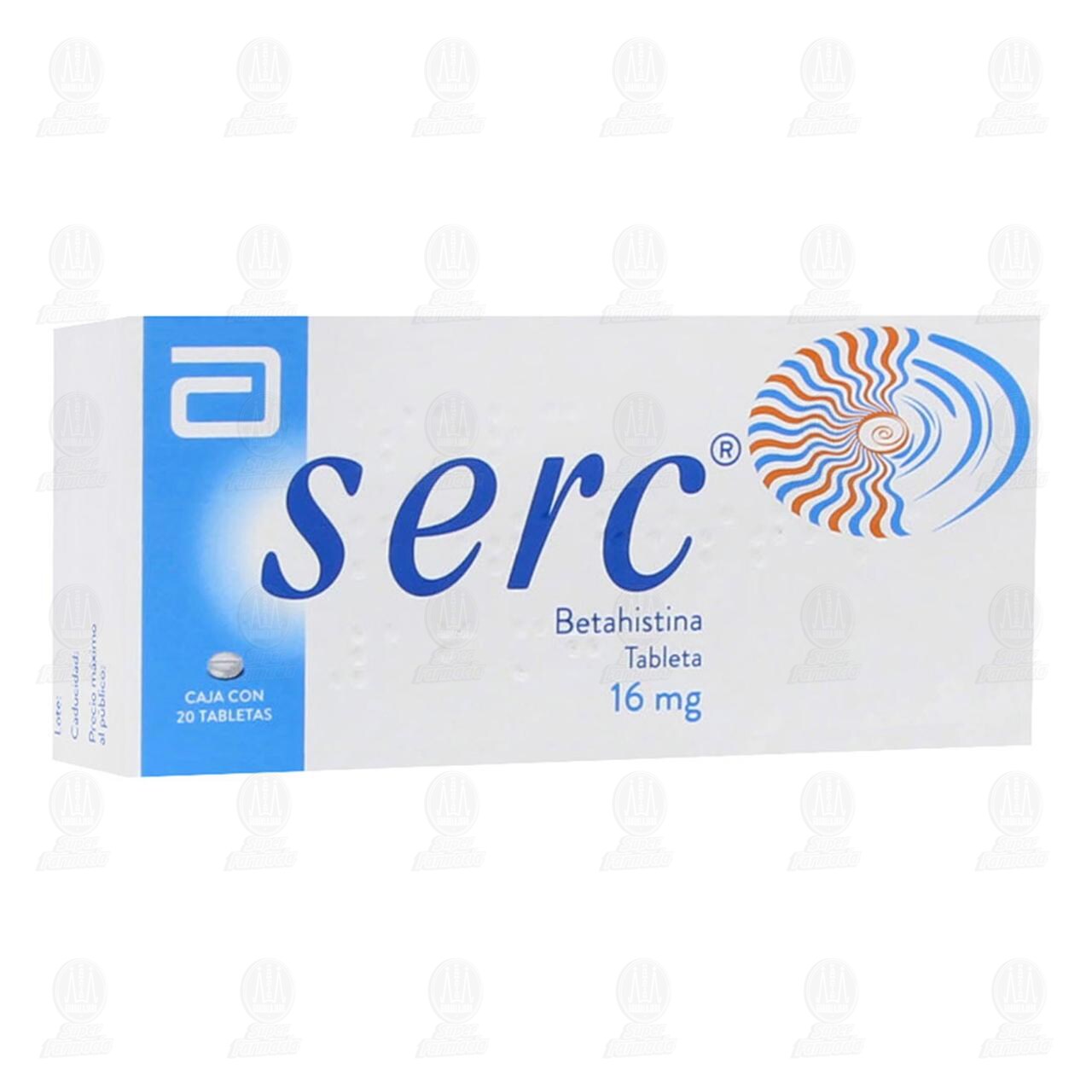Serc 16 mg, 20 Tabletas. image number 0