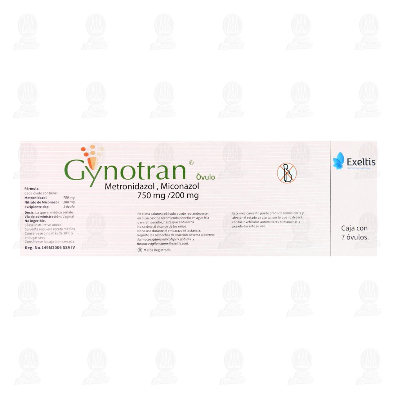 Gynotran 750mg/200mg, 7 &Oacute;vulos. image number 2