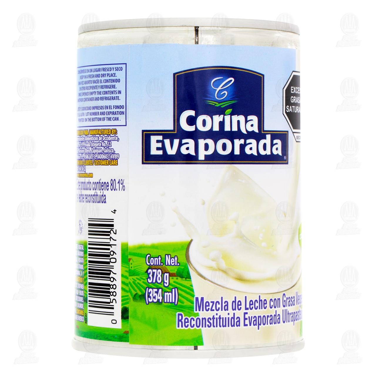 Leche Evaporada Corina Mezcla con Grasa Vegetal, 378 gr.