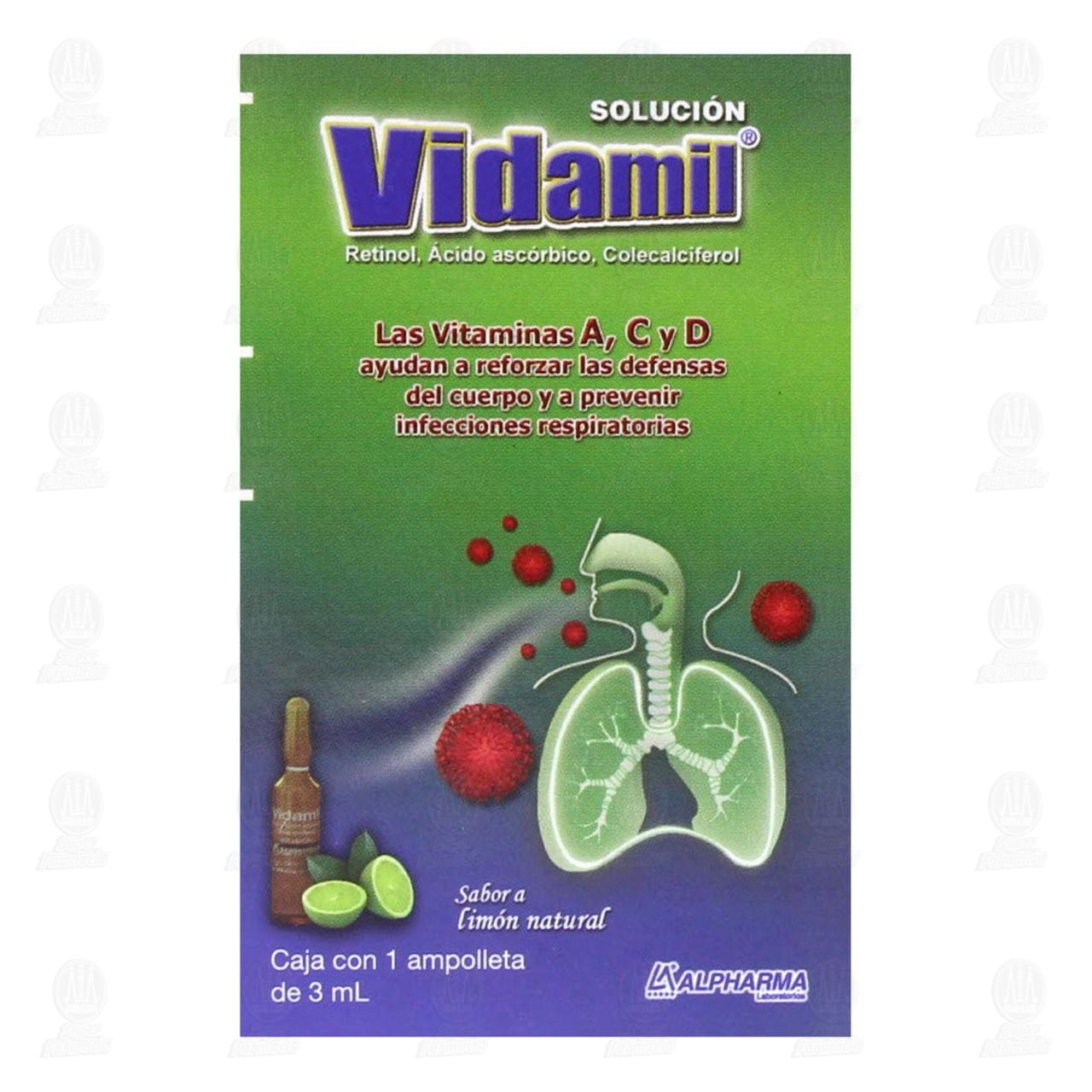 Vidamil 3 ml Soluci&oacute;n Sabor Lim&oacute;n, 1 ampolleta. image number 1