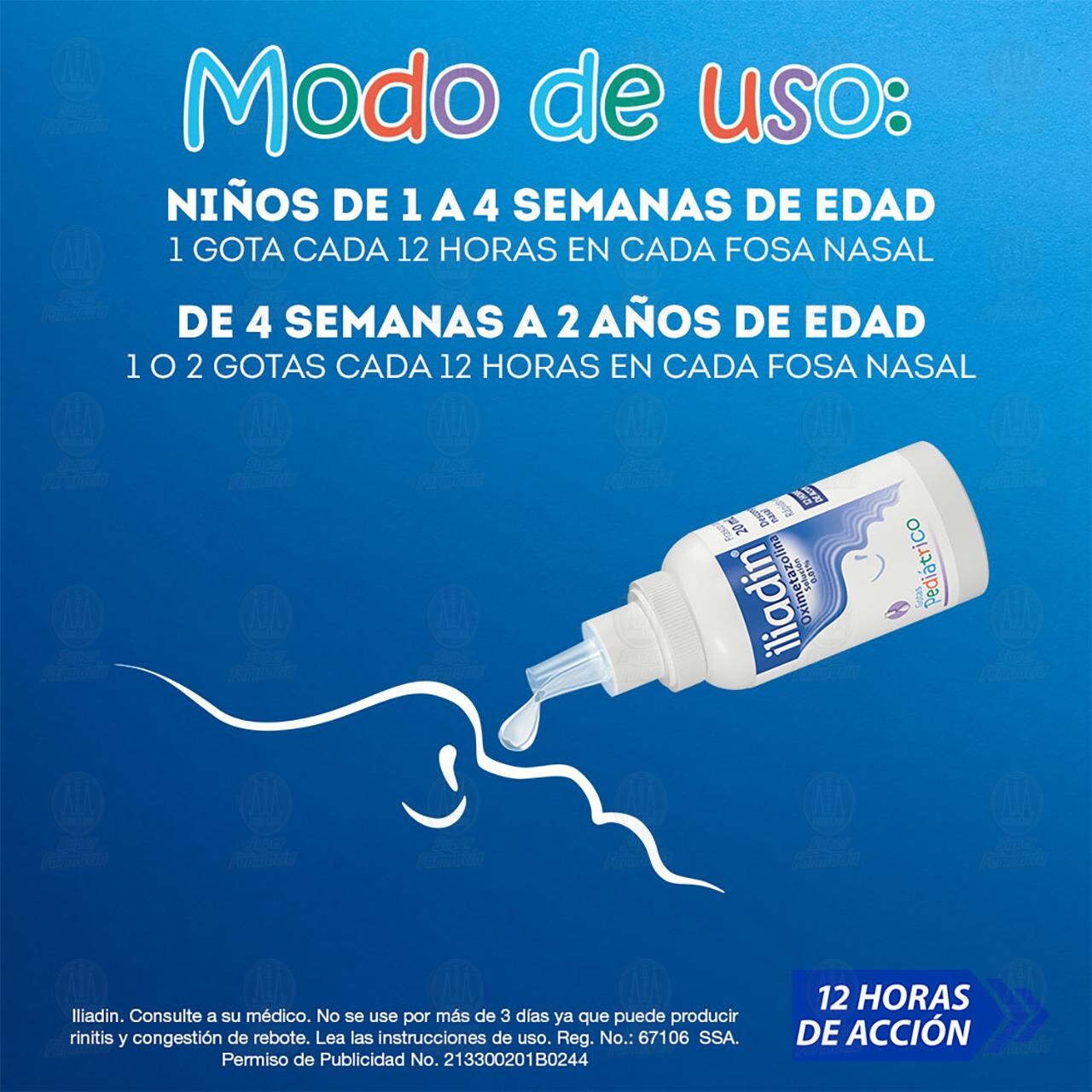 Iliadin Pedi&aacute;trico Gotas Descongestionante Nasal, 0.01% 20 ml. image number 3