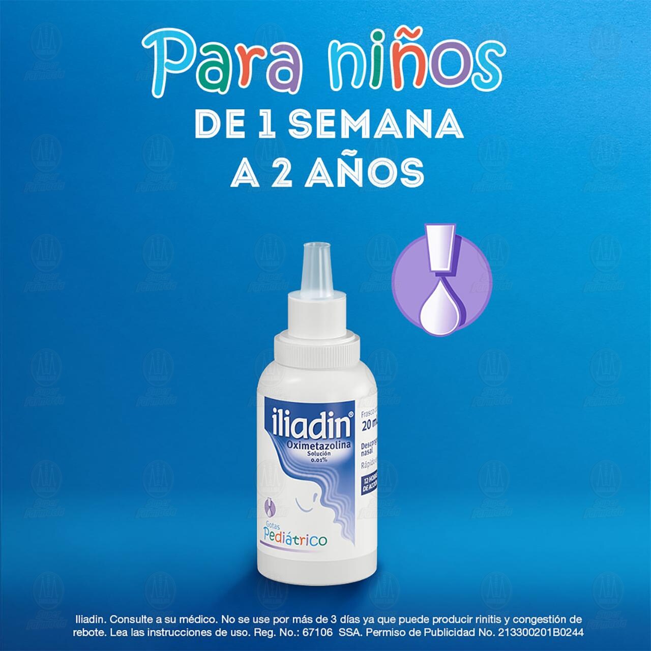 Iliadin Pedi&aacute;trico Gotas Descongestionante Nasal, 0.01% 20 ml. image number 4